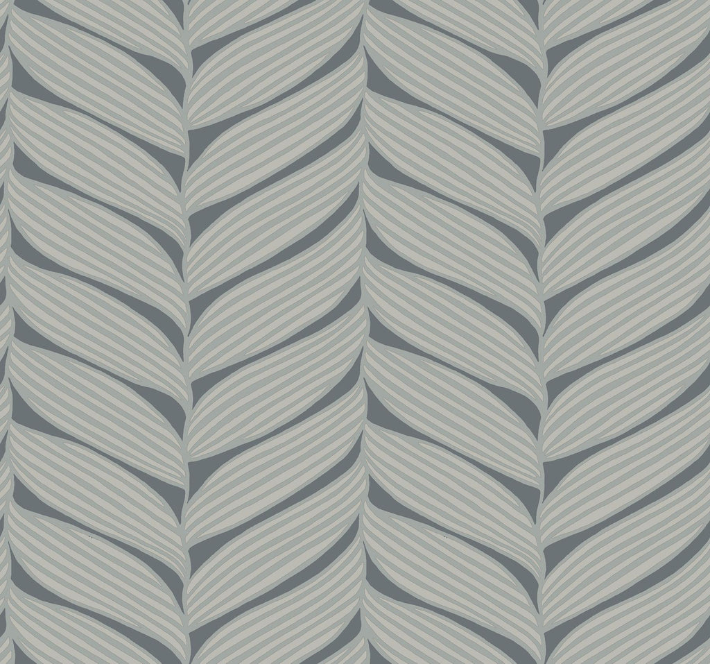 Antonina Vella Luminous Leaves Grey Wallpaper
