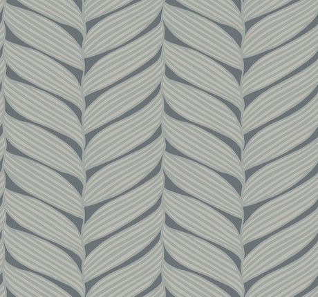 Antonina Vella Luminous Leaves Grey Wallpaper