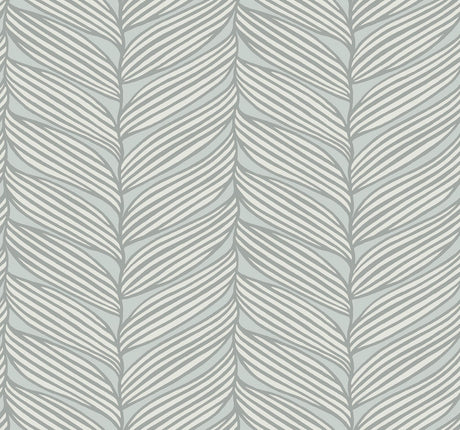 Antonina Vella Luminous Leaves Blue Wallpaper