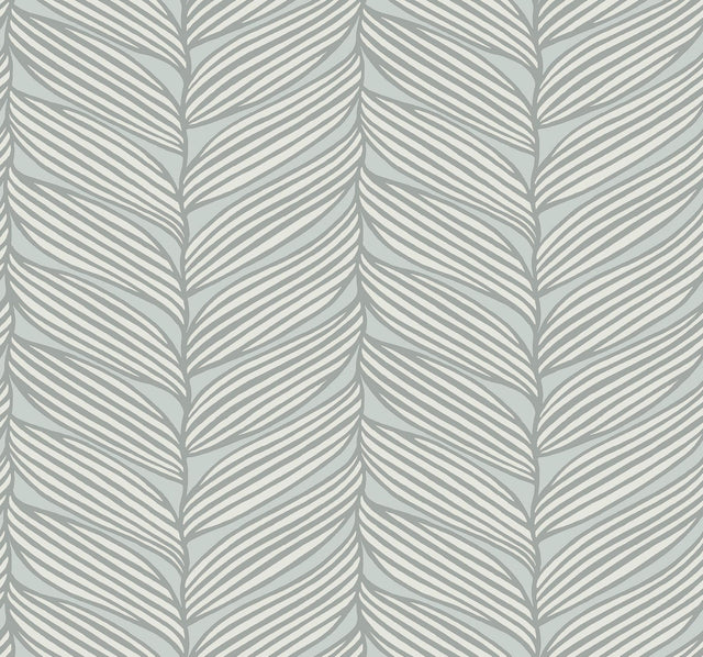 Antonina Vella Luminous Leaves Blue Wallpaper