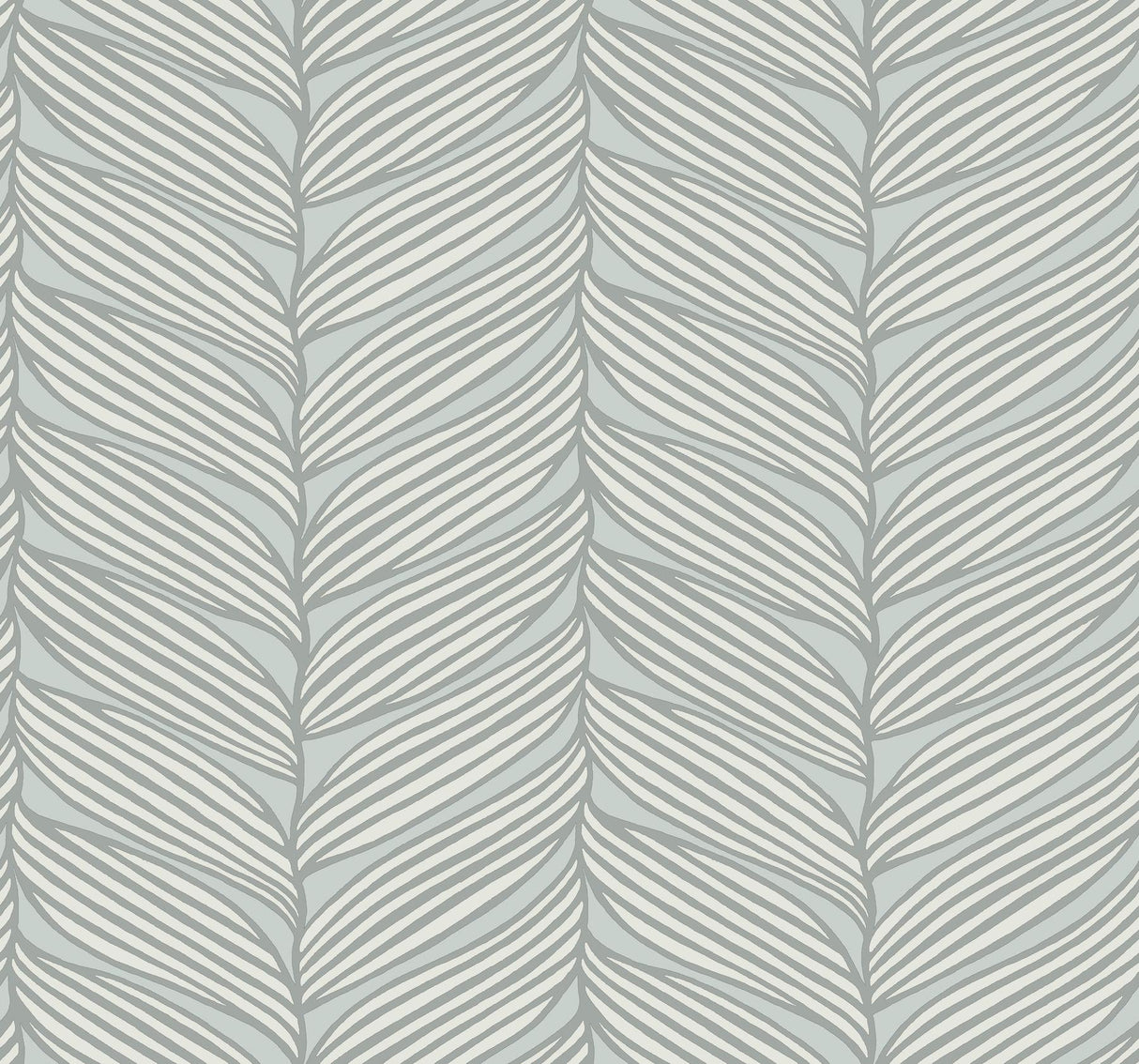 Antonina Vella Luminous Leaves Blue Wallpaper