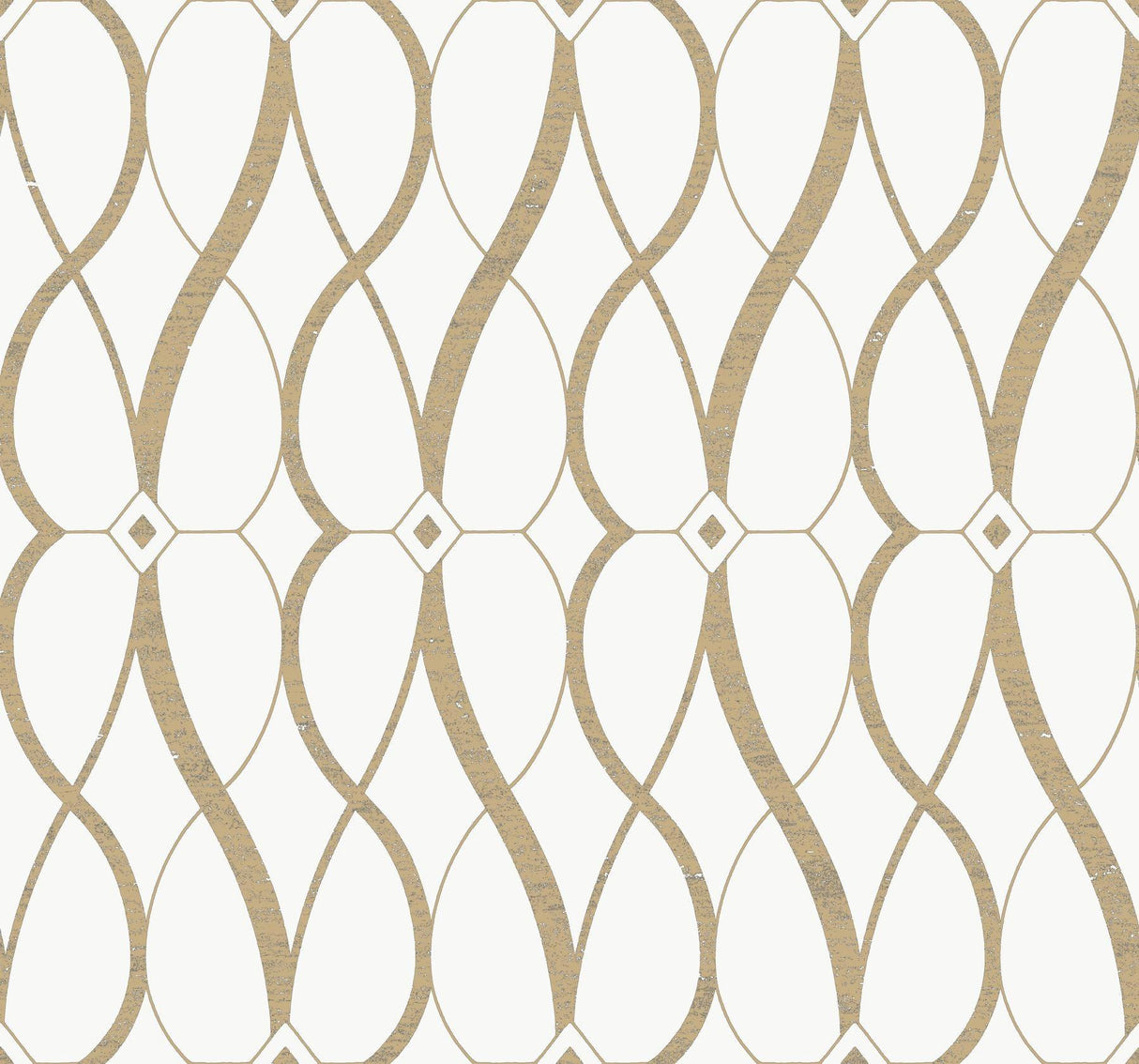 Antonina Vella Graceful Geo White & Off-White Wallpaper