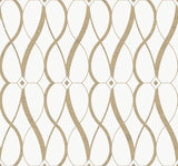 Antonina Vella Graceful Geo White & Off-White Wallpaper
