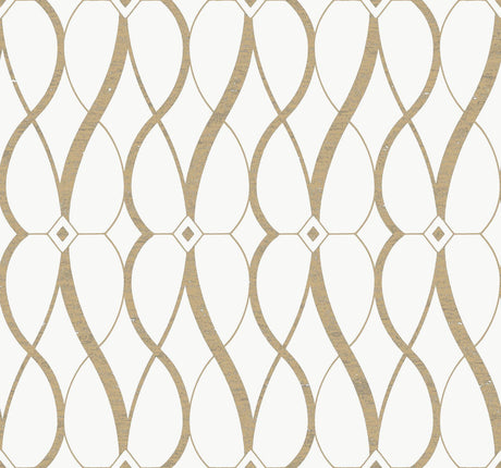 Antonina Vella Graceful Geo White & Off-White Wallpaper
