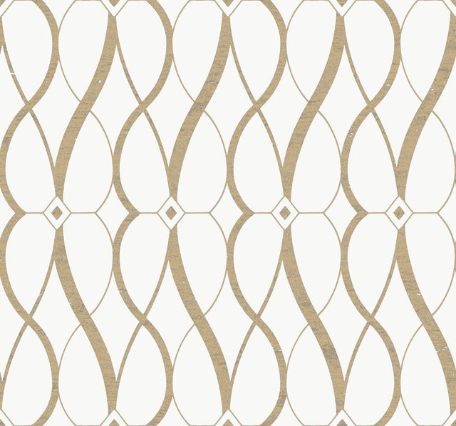 Antonina Vella Graceful Geo White & Off-White Wallpaper