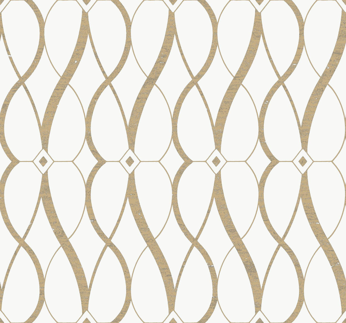 Antonina Vella Graceful Geo White & Off-White Wallpaper