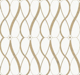 Antonina Vella Graceful Geo White & Off-White Wallpaper