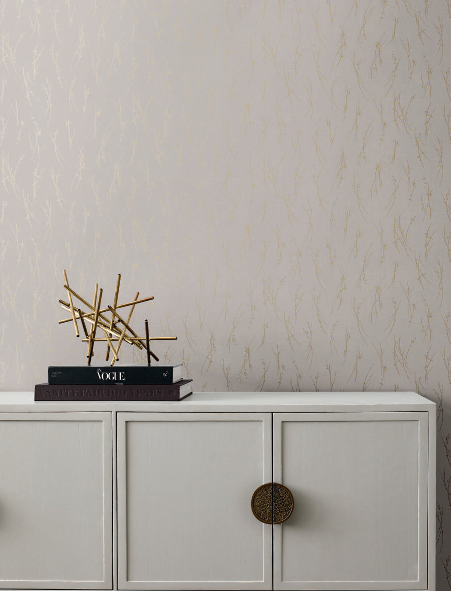 Antonina Vella Sprigs Grey Wallpaper