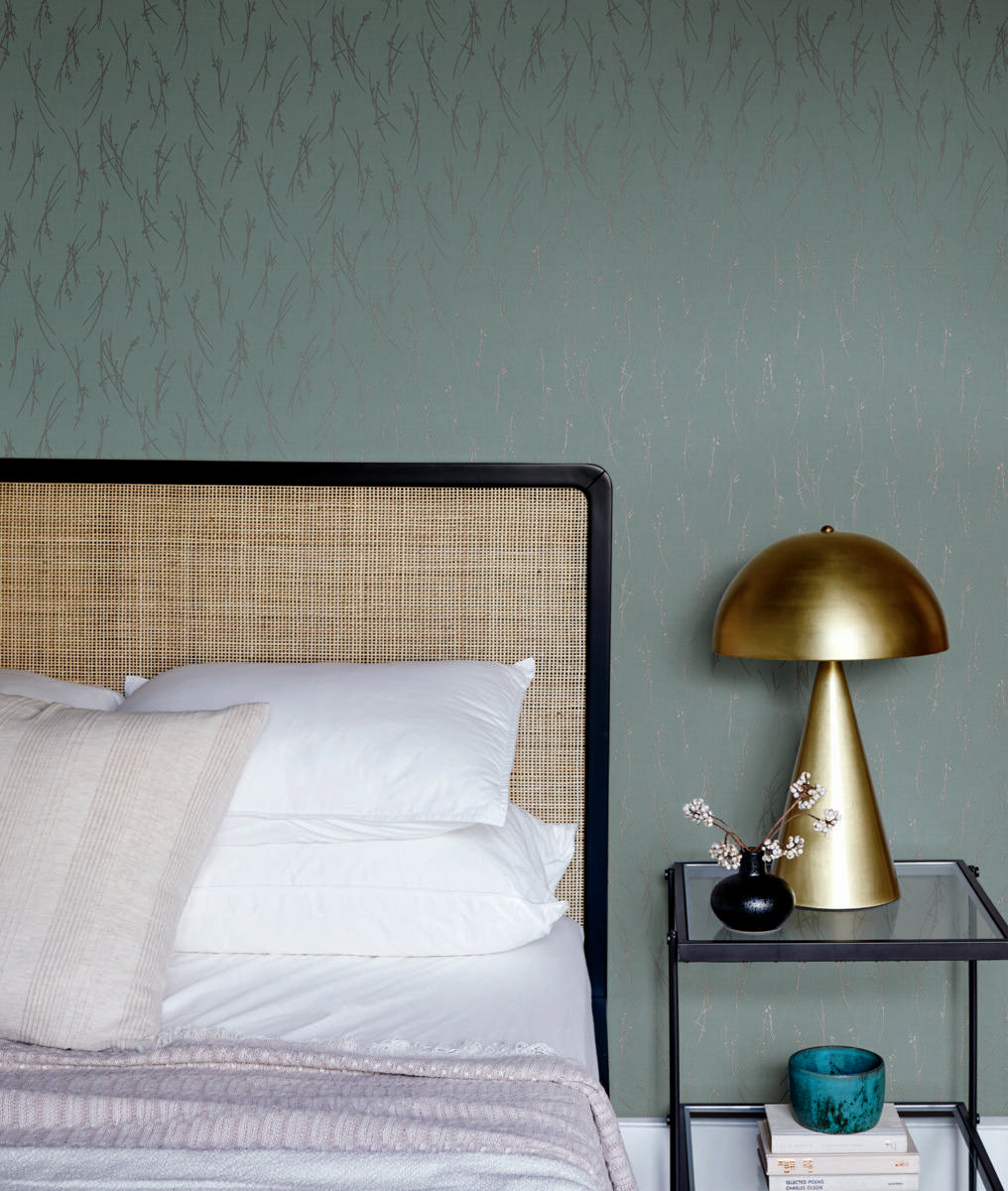 Antonina Vella Sprigs Blue Wallpaper