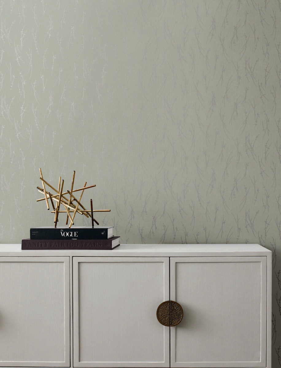 Antonina Vella Sprigs Green Wallpaper
