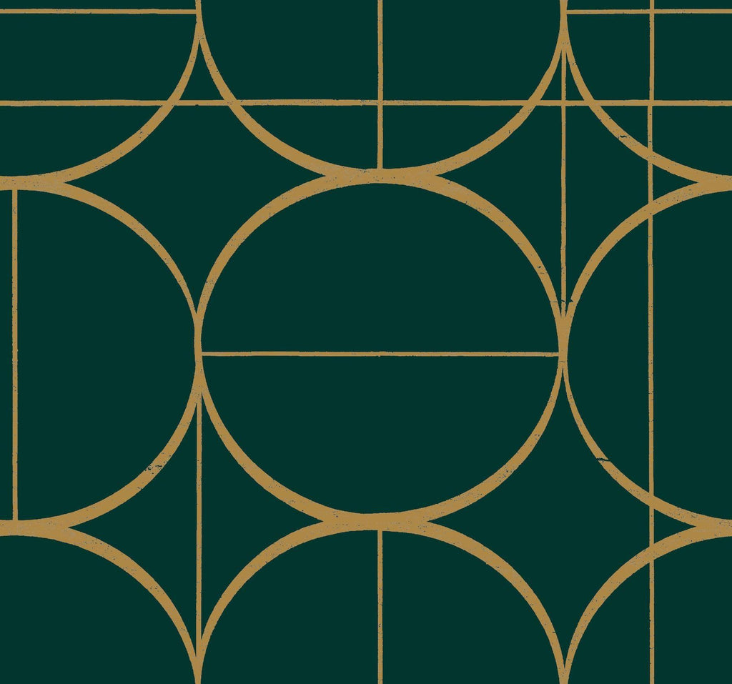 Antonina Vella Sun Circles Green Wallpaper
