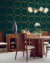Antonina Vella Sun Circles Green Wallpaper