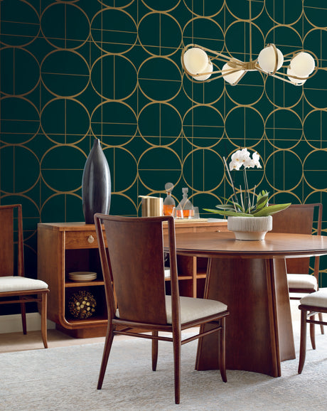 Antonina Vella Sun Circles Green Wallpaper