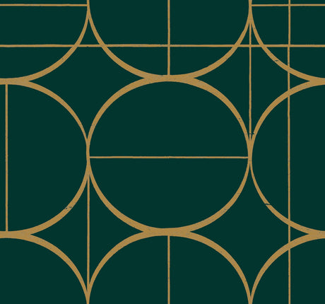 Antonina Vella Sun Circles Green Wallpaper