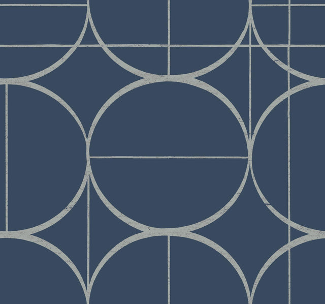 Antonina Vella Sun Circles Blue Wallpaper