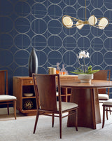 Antonina Vella Sun Circles Blue Wallpaper