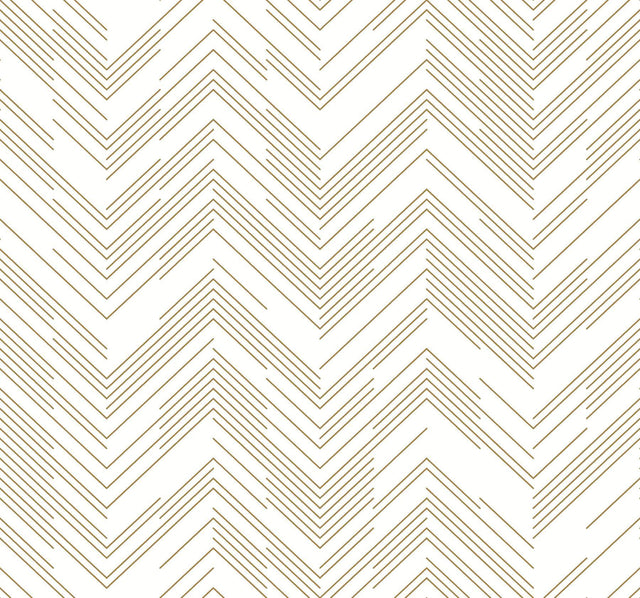 Antonina Vella Polished Chevron White & Off-White Wallpaper