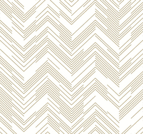 Antonina Vella Polished Chevron White & Off-White Wallpaper