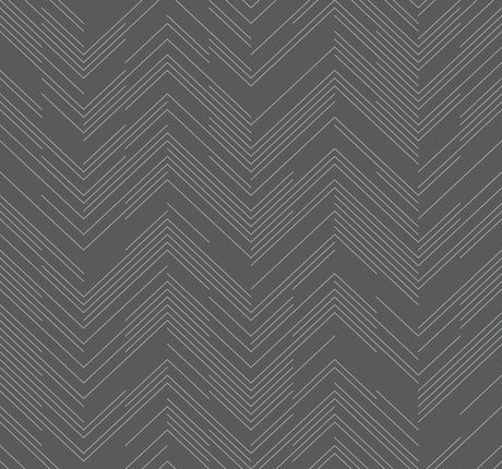 Antonina Vella Polished Chevron Grey Wallpaper
