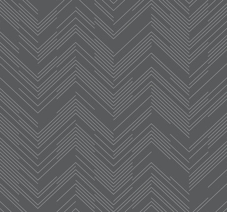 Antonina Vella Polished Chevron Grey Wallpaper