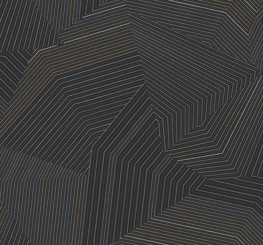 York Dotted Maze Black Wallpaper