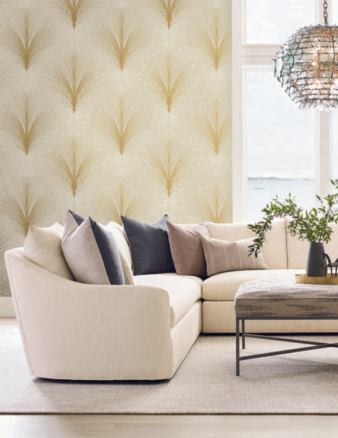York Papyrus Plume Beige Wallpaper