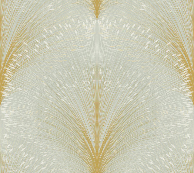 York Papyrus Plume Green Wallpaper