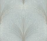 York Papyrus Plume Blue Wallpaper
