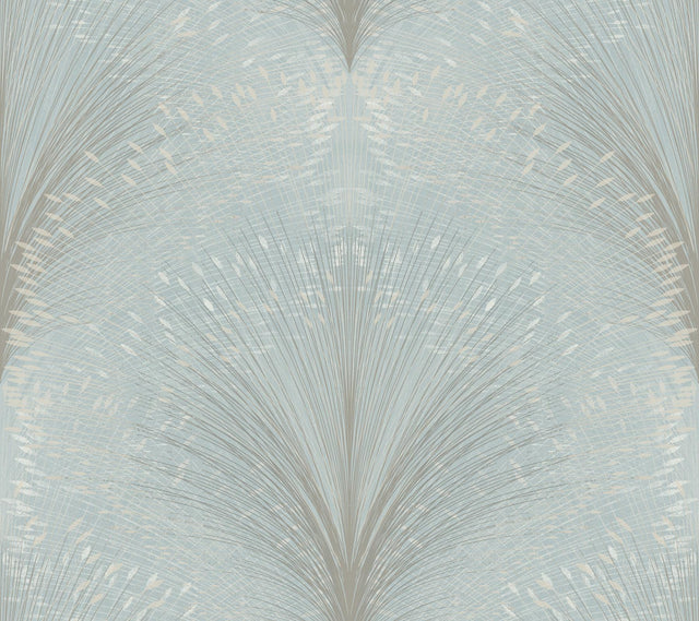 York Papyrus Plume Blue Wallpaper