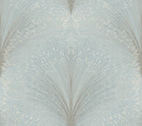 York Papyrus Plume Blue Wallpaper