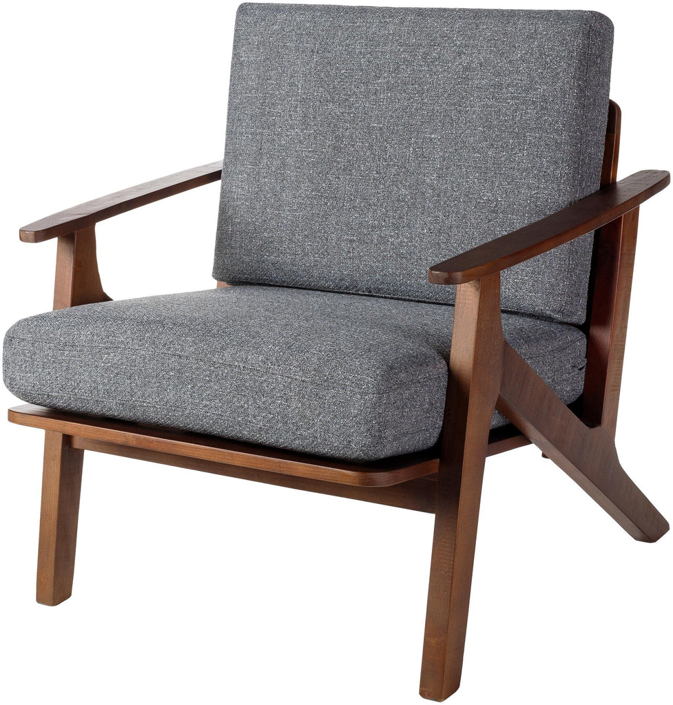 Surya Dover DVE-002 Medium Gray Wood 35"H x 28"W x 32"D Accent Chair