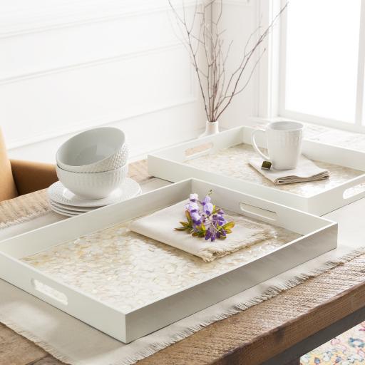 Surya Alessandra ALS-002 2"H x 20"W x 15"D, 2"H x 18"W x 13"D Decorative Accent