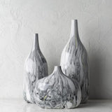 Surya Marble MBL-003 18"H x 5"W x 7"D, 15"H x 5"W x 6"D, 8"H x 5"W x 9"D Decorative Accent