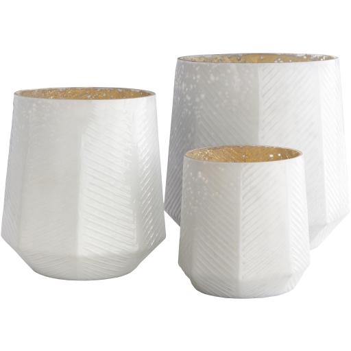 Surya Pearl PEL-001 12"H x 11"W x 11"D, 10"H x 9"W x 9"D, 8"H x 7"W x 7"D Decorative Accent