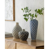 Surya Waves WVS-002 15"H x 6"W x 6"D, 12"H x 8"W x 8"D, 8"H x 7"W x 7"D Decorative Accent