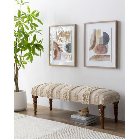 Surya Haarlem HRM-004 Brown Light Beige 18"H x 48"W x 16"D Furniture