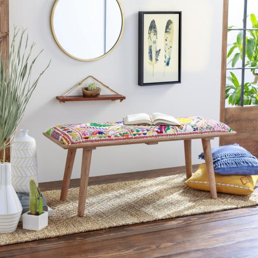 Surya Karma KMA-001 Brown Cream 18"H x 45"W x 15"D Furniture
