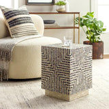 Surya Lharysa LYH-002 Black Cream 19"H x 14"W x 14"D Furniture