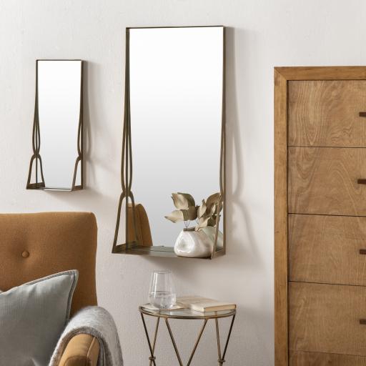 Surya Cabriole CBL-001 30"H x 14"W x 5"D, 18"H x 7"W x 5"D Mirror