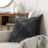 Surya Akira AKA-004 Charcoal 18"H x 18"W Pillow Cover