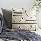 Surya Azibo AZB-004 Charcoal Cream 18"H x 18"W Pillow Cover
