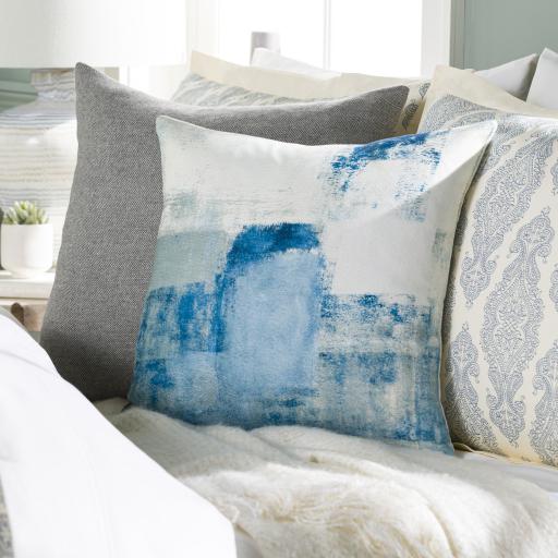 Surya Balliano BLN-004 Blue Ink Blue 20"H x 20"W Pillow Cover