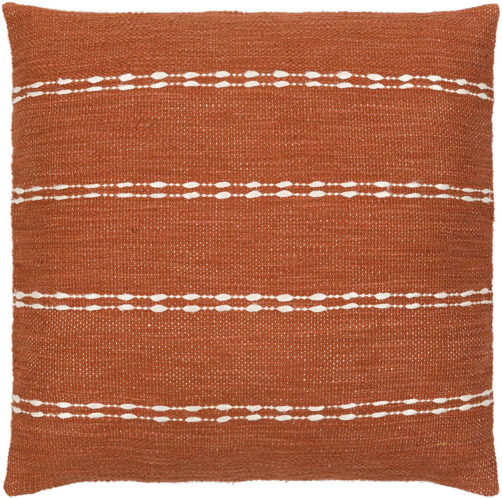 Surya Chase CHS-001 Brick Red Cream 14"H x 22"W Pillow Cover
