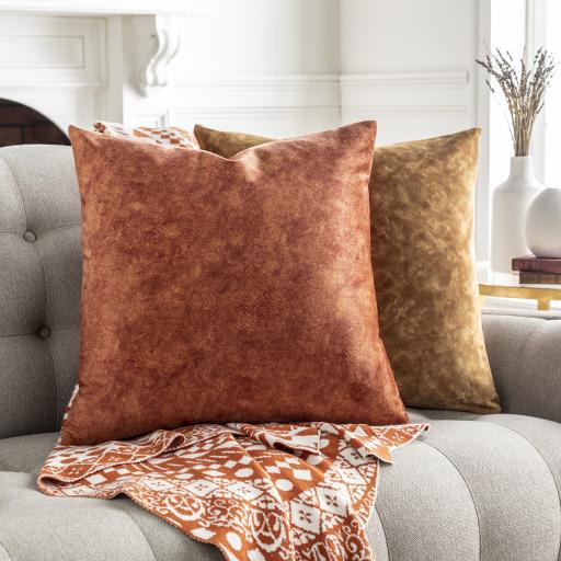 Surya Collins OIS-004 Dark Brown Mustard 20"H x 20"W Pillow Cover