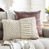 Surya Collins OIS-006 Burgundy Mauve 20"H x 20"W Pillow Cover