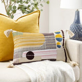 Surya Columbus CBS-001 Black Cream 14"H x 22"W Pillow Cover