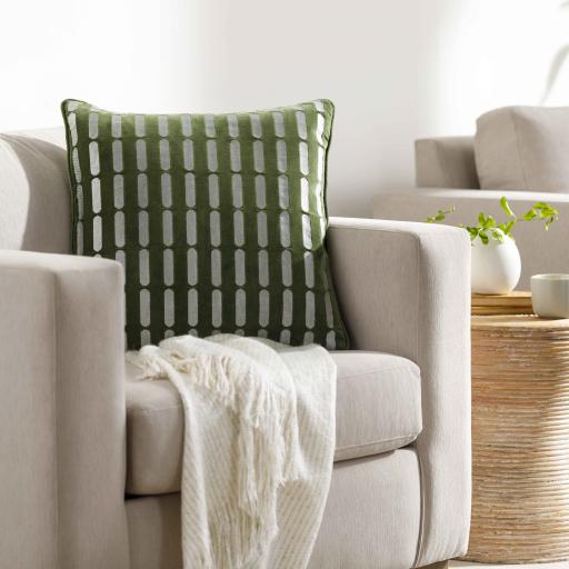 Surya Connecticut CIU-008 Medium Green 18"H x 18"W Pillow Cover
