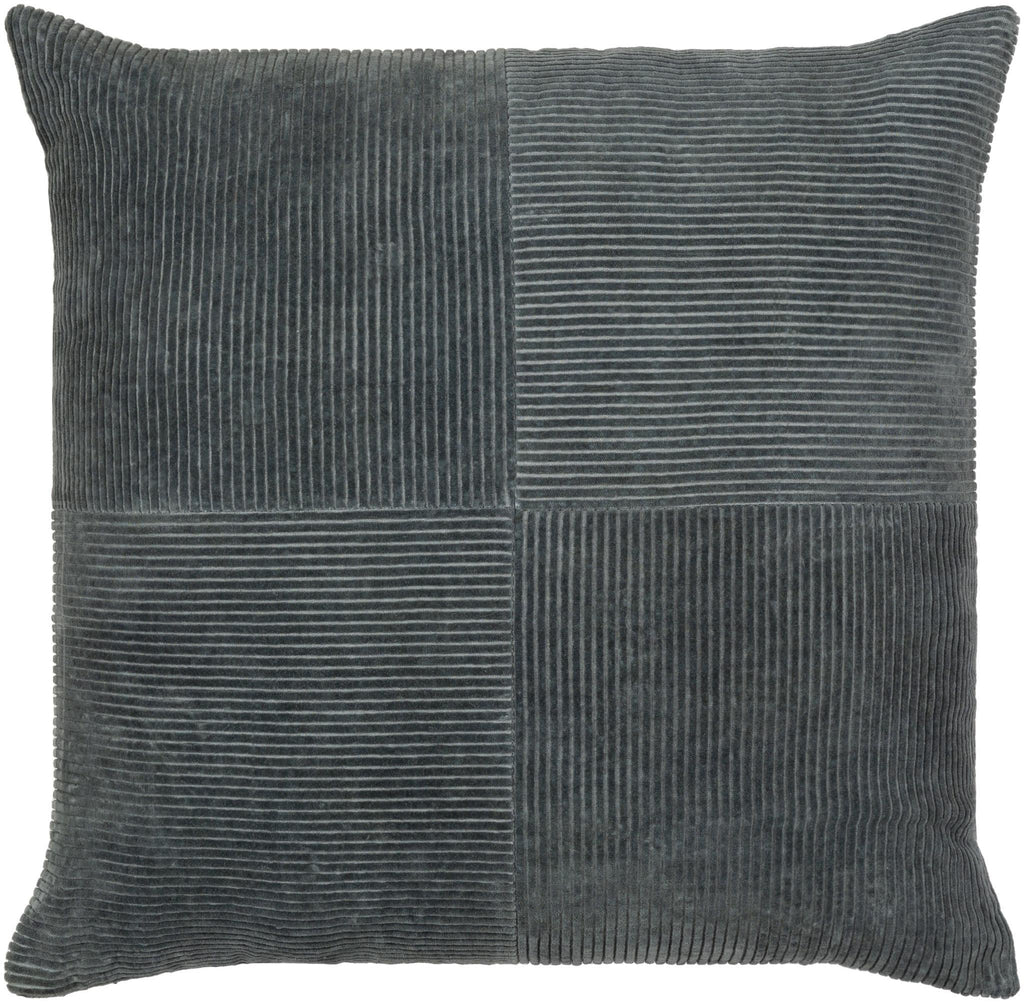 Surya Corduroy Quarters CDQ-002 Charcoal 18"H x 18"W Pillow Cover