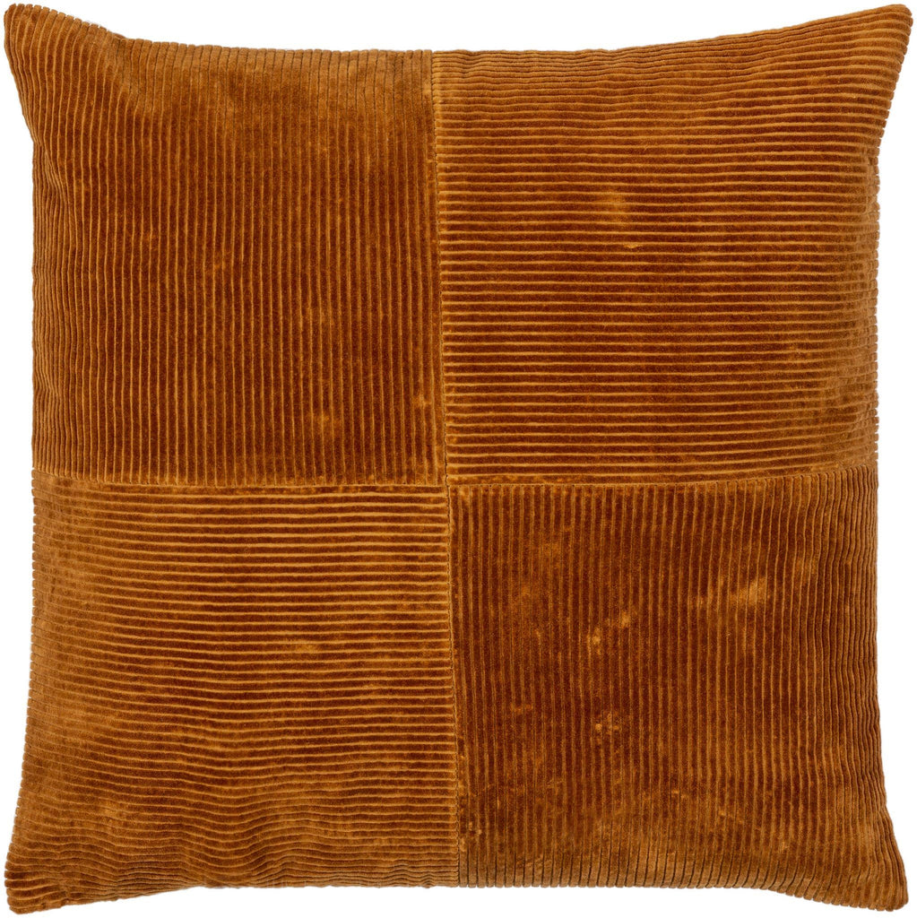 Surya Corduroy Quarters CDQ-006 Brick Red 18"H x 18"W Pillow Cover