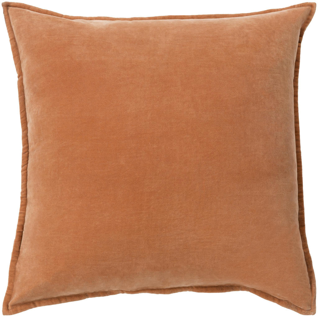 Surya Cotton Velvet CV-002 Brown Camel 13"H x 19"W Pillow Cover